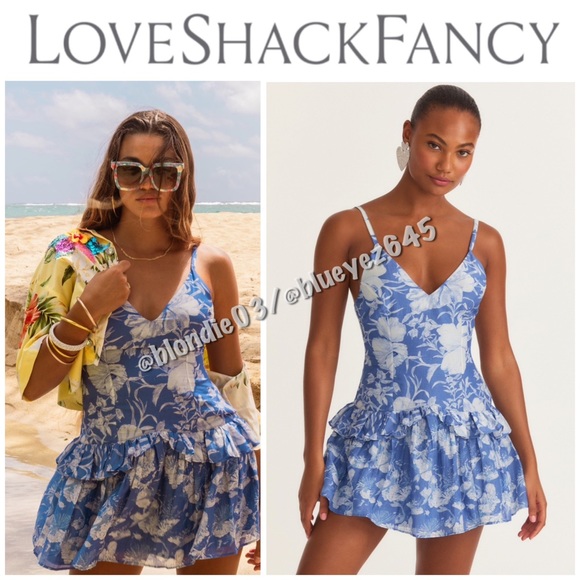 LoveShackFancy “Fabienne” dress in Salty Sea 12 NWT